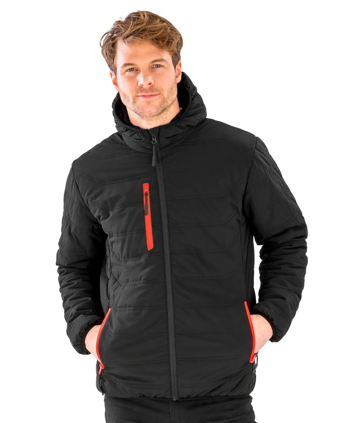 Recycled compass padded winter jacket | Black/Black