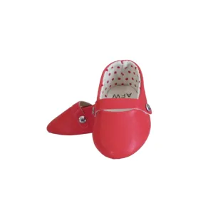 Red Flats with Buckle for 18-inch dolls