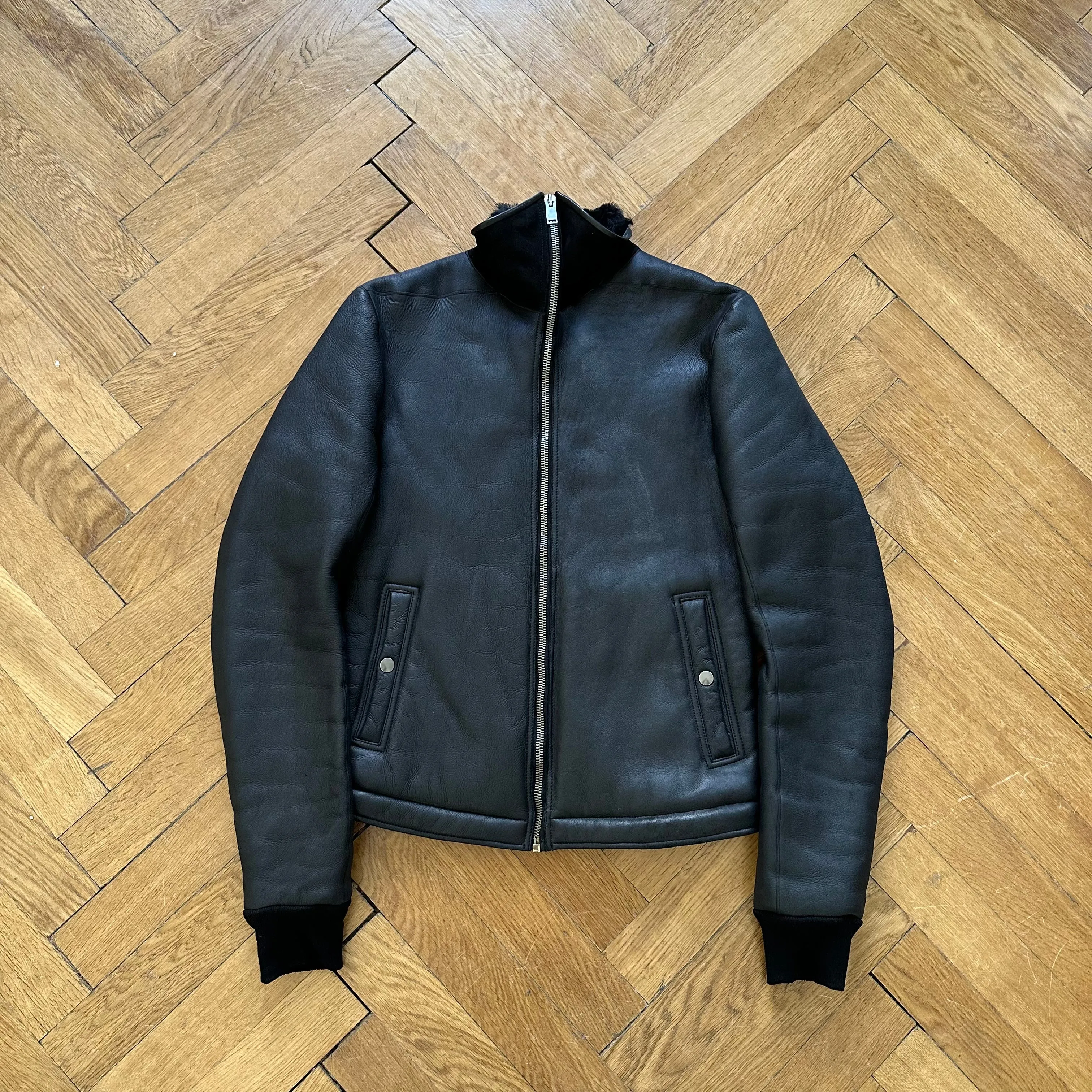 Rick Owens FW13 Shearling Intarsia Jacket