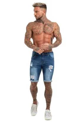 Ripped Blue Short Jeans
