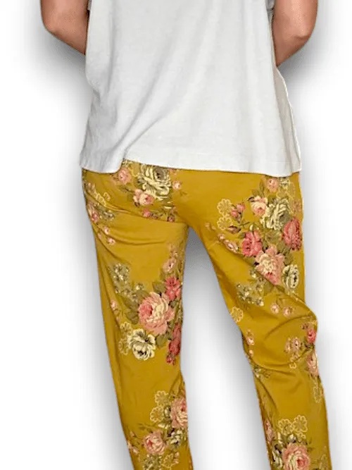 RIPPED PANTS LINEN HIGH TEA MUSTARD