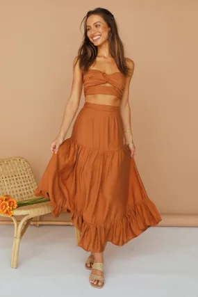 Roux Maxi Skirt Tan