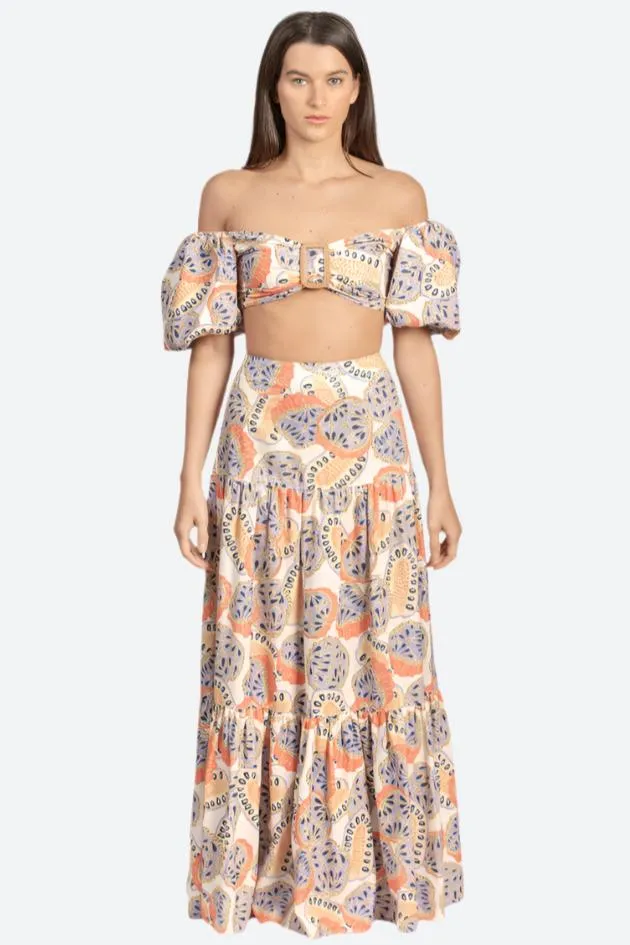 SANLIER Acapulco Skirt in Papaya
