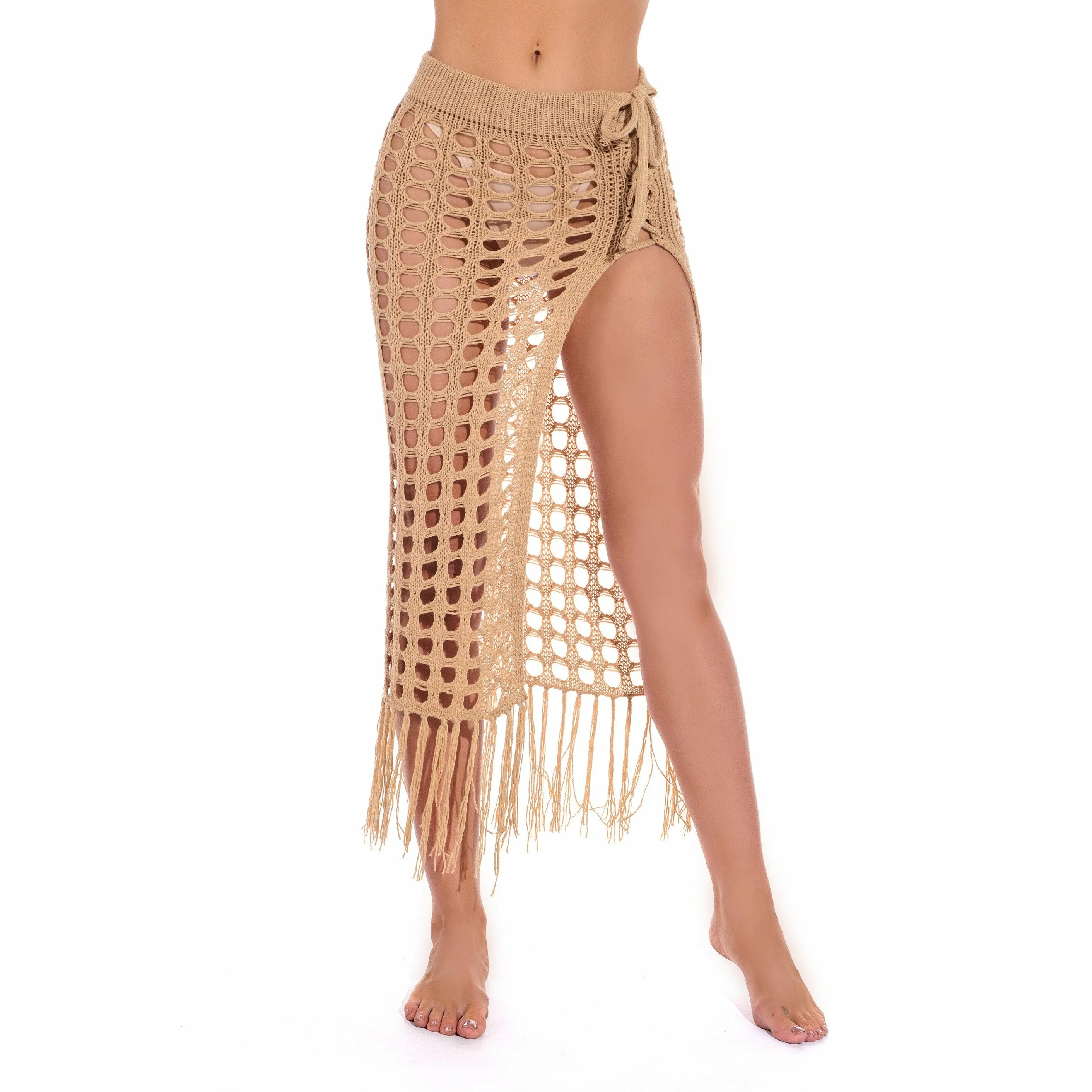 Sheer Beach Maxi Knit Skirt
