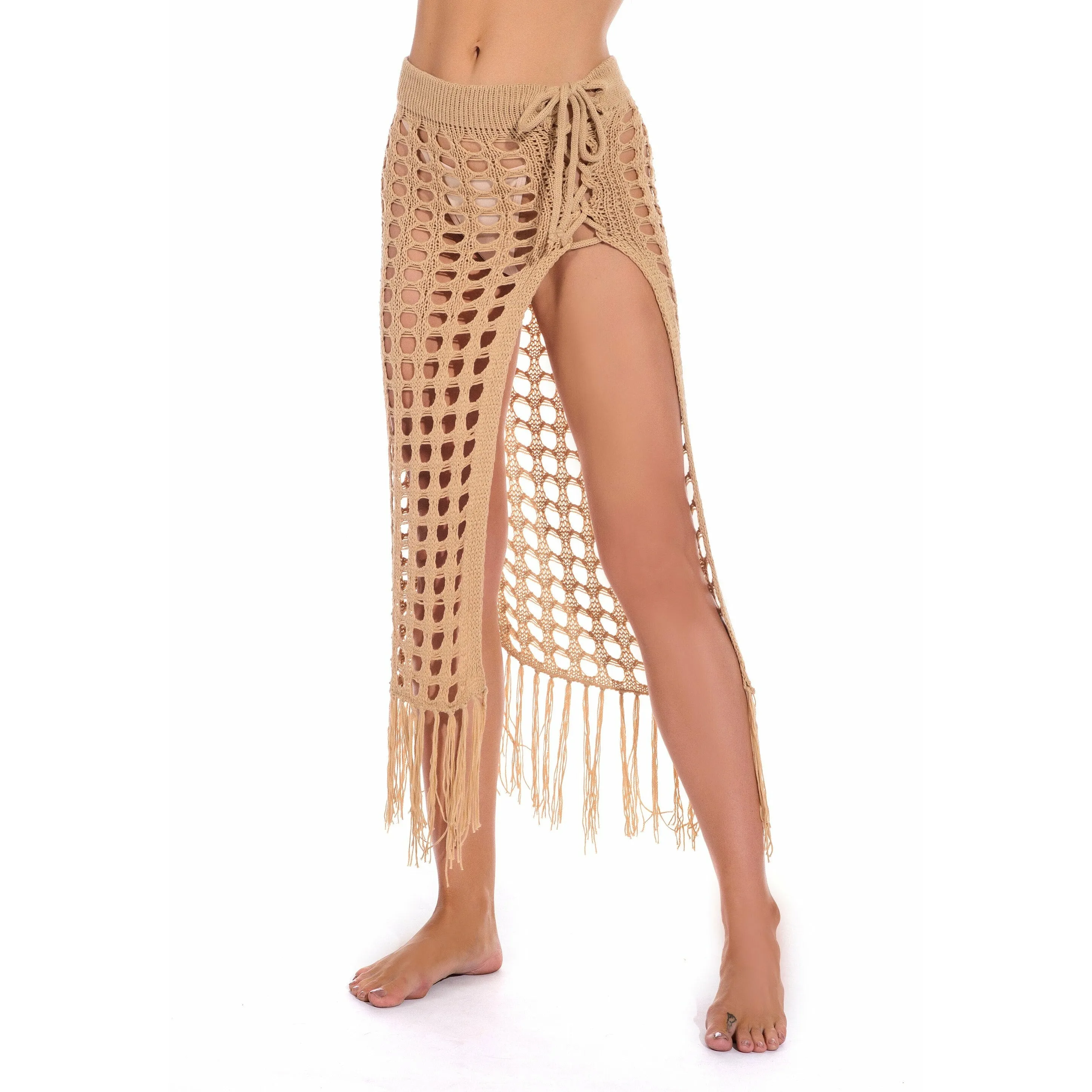 Sheer Beach Maxi Knit Skirt