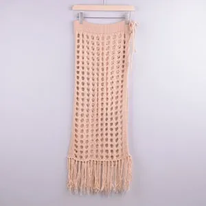 Sheer Beach Maxi Knit Skirt