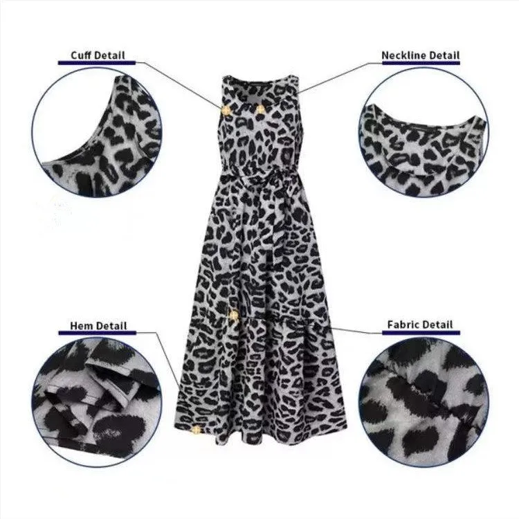 Sleeveless Belt Irregular Cake Maxi Dress