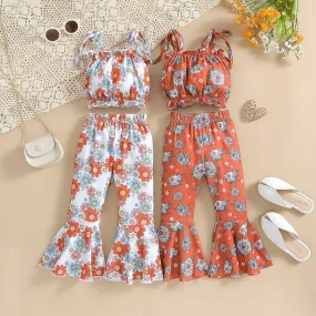 Sleeveless Floral Flared Outfit