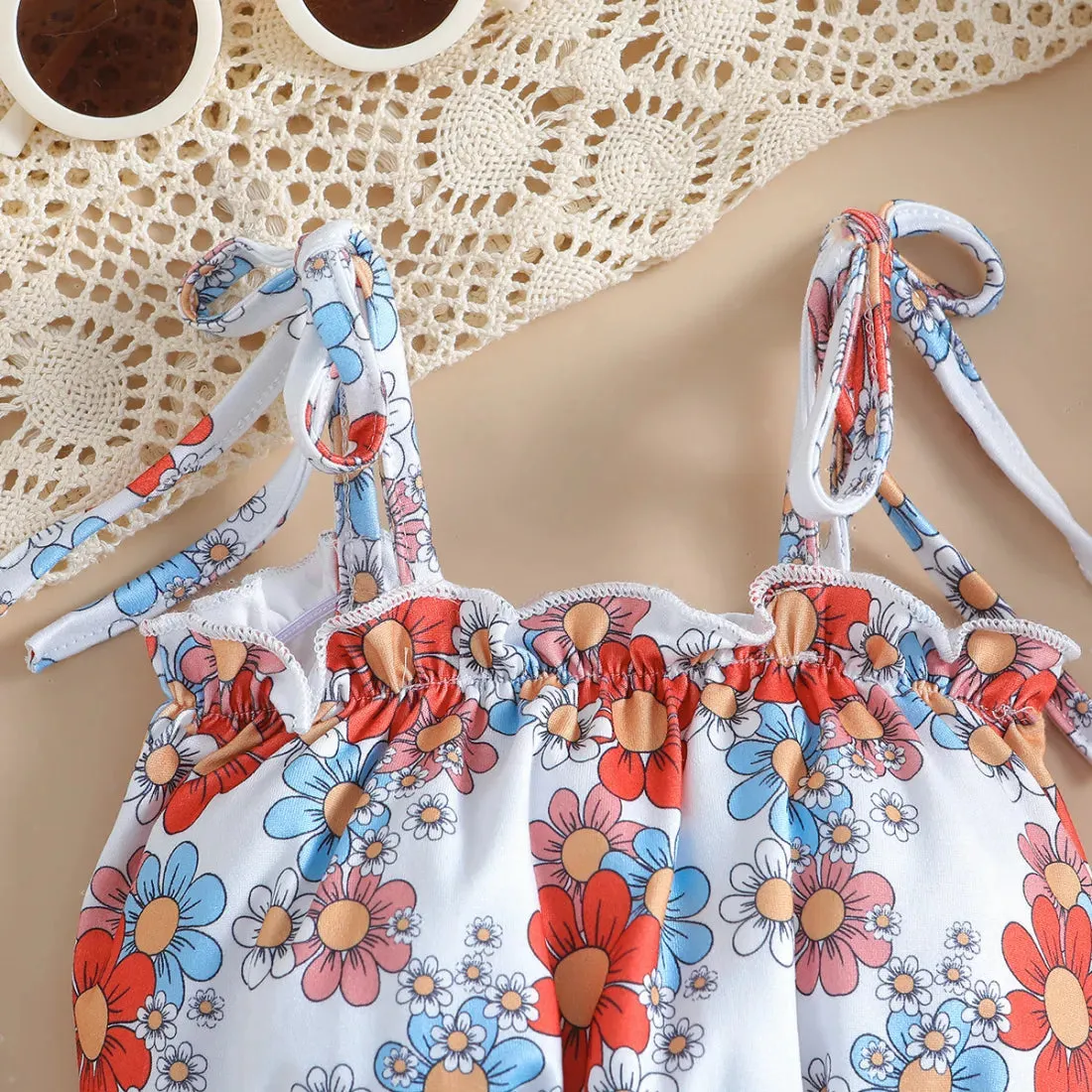 Sleeveless Floral Flared Outfit