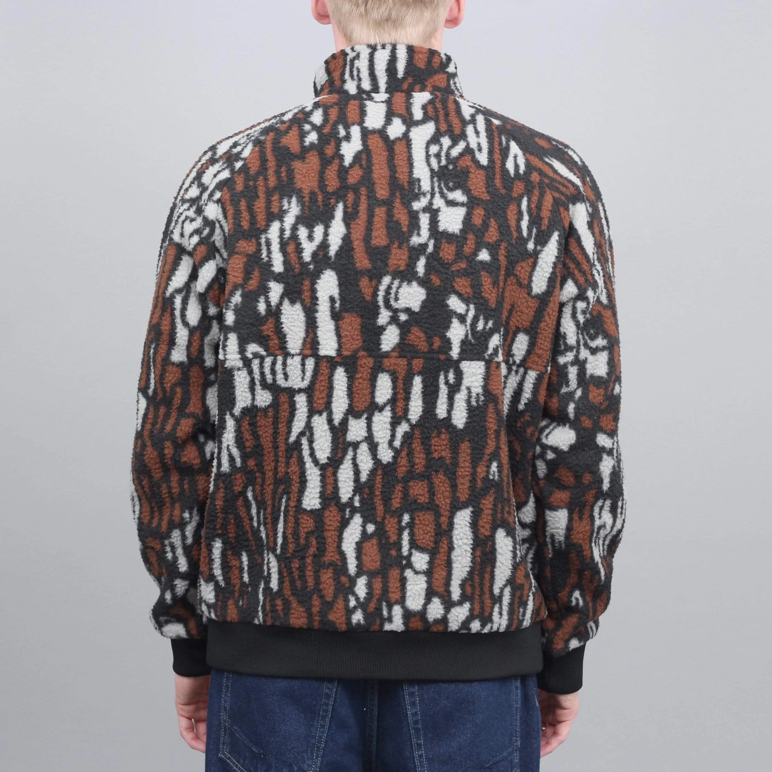 Stussy Tree Bark Fleece Jacket Brown