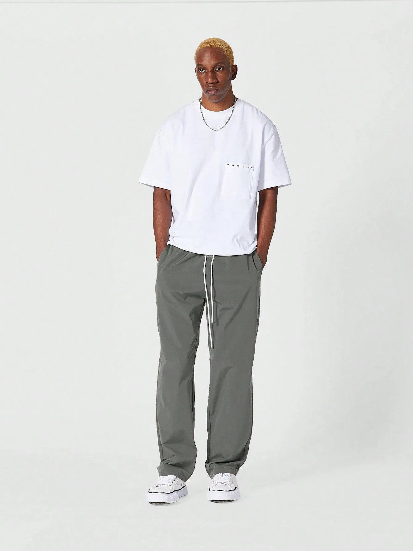 SUMWON Straight Fit Nylon Jogger Trouser With Elastic Waistband