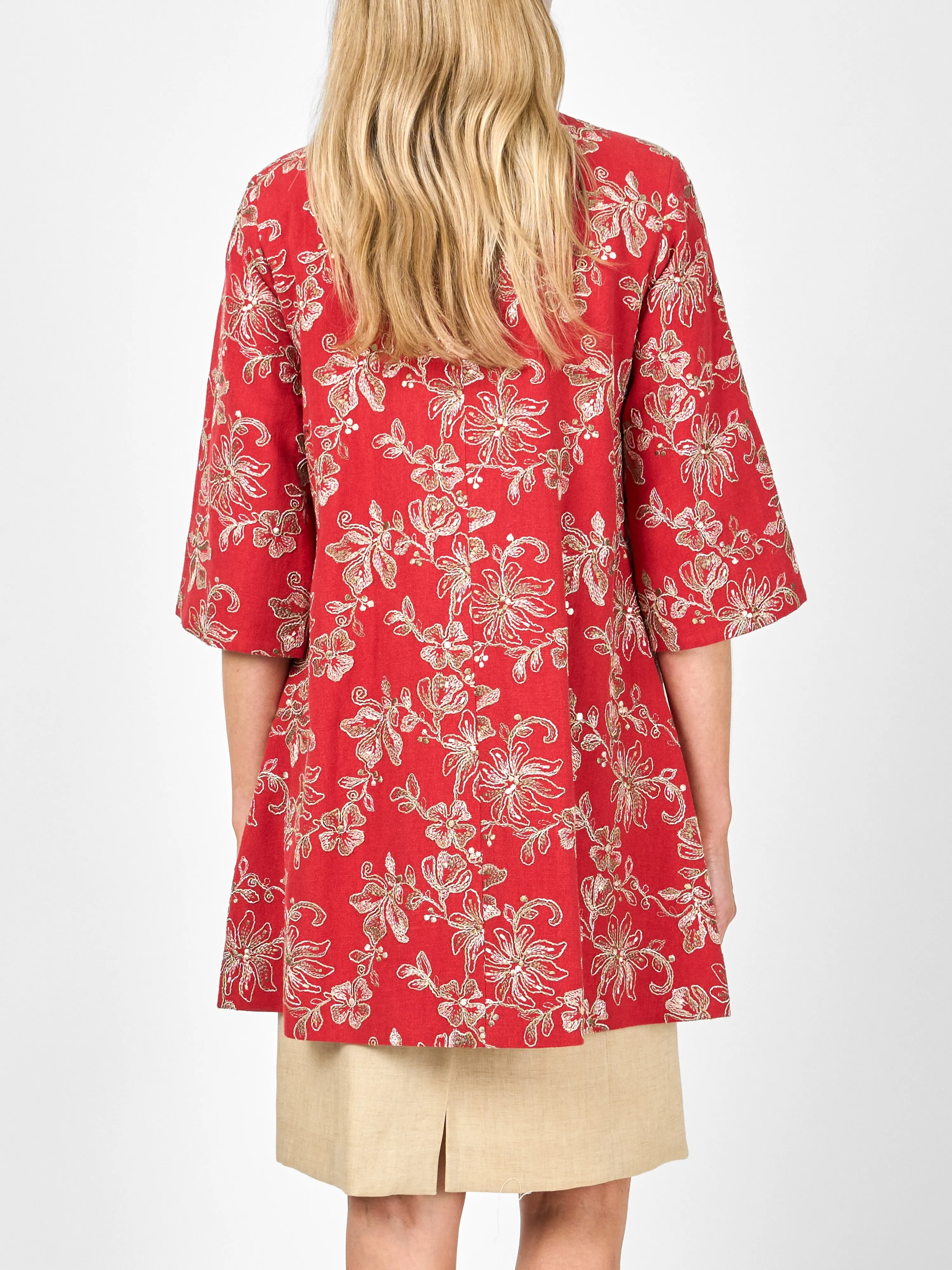 Swing Jacket Brick Red Lichfield Linen
