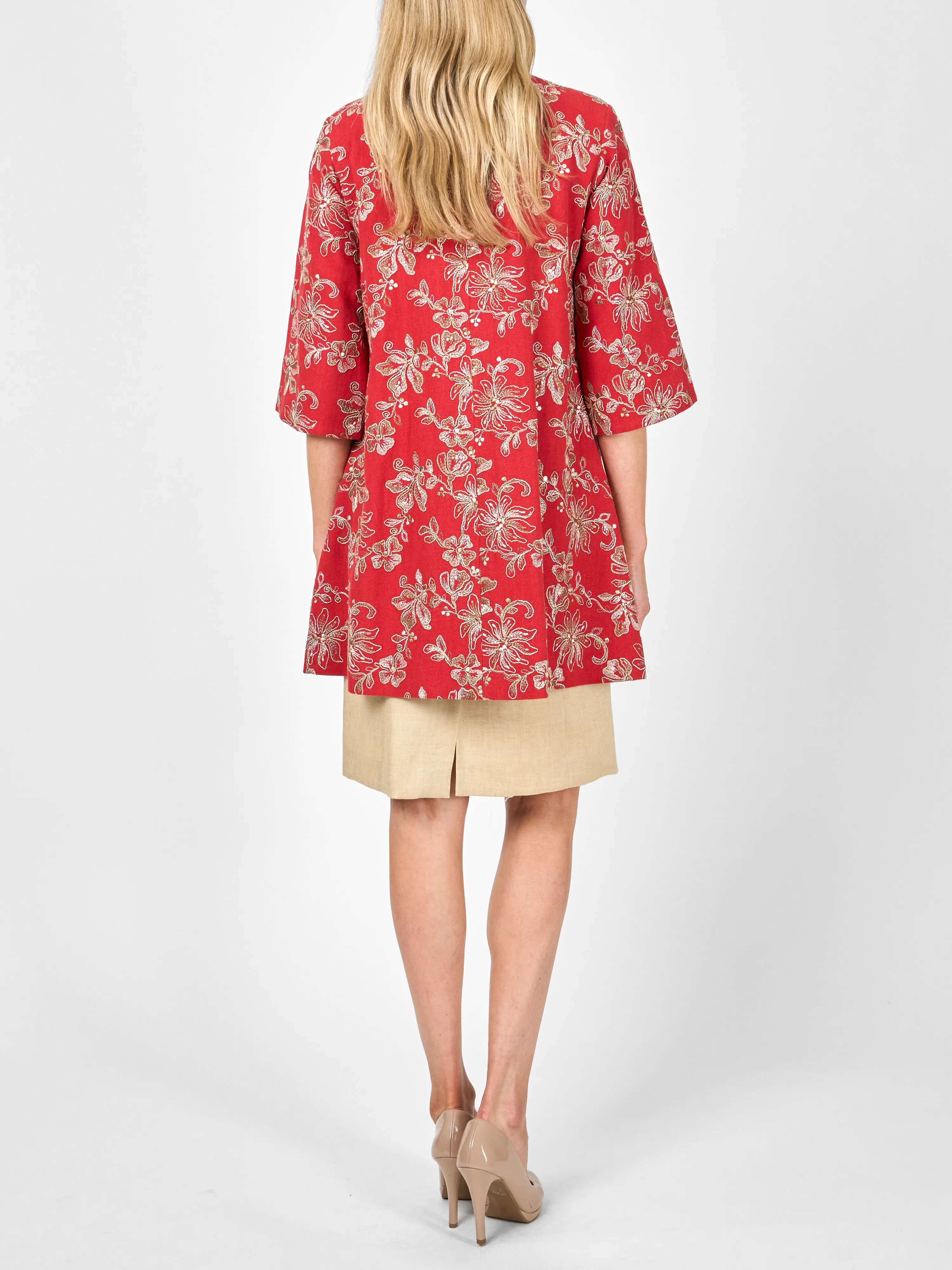 Swing Jacket Brick Red Lichfield Linen