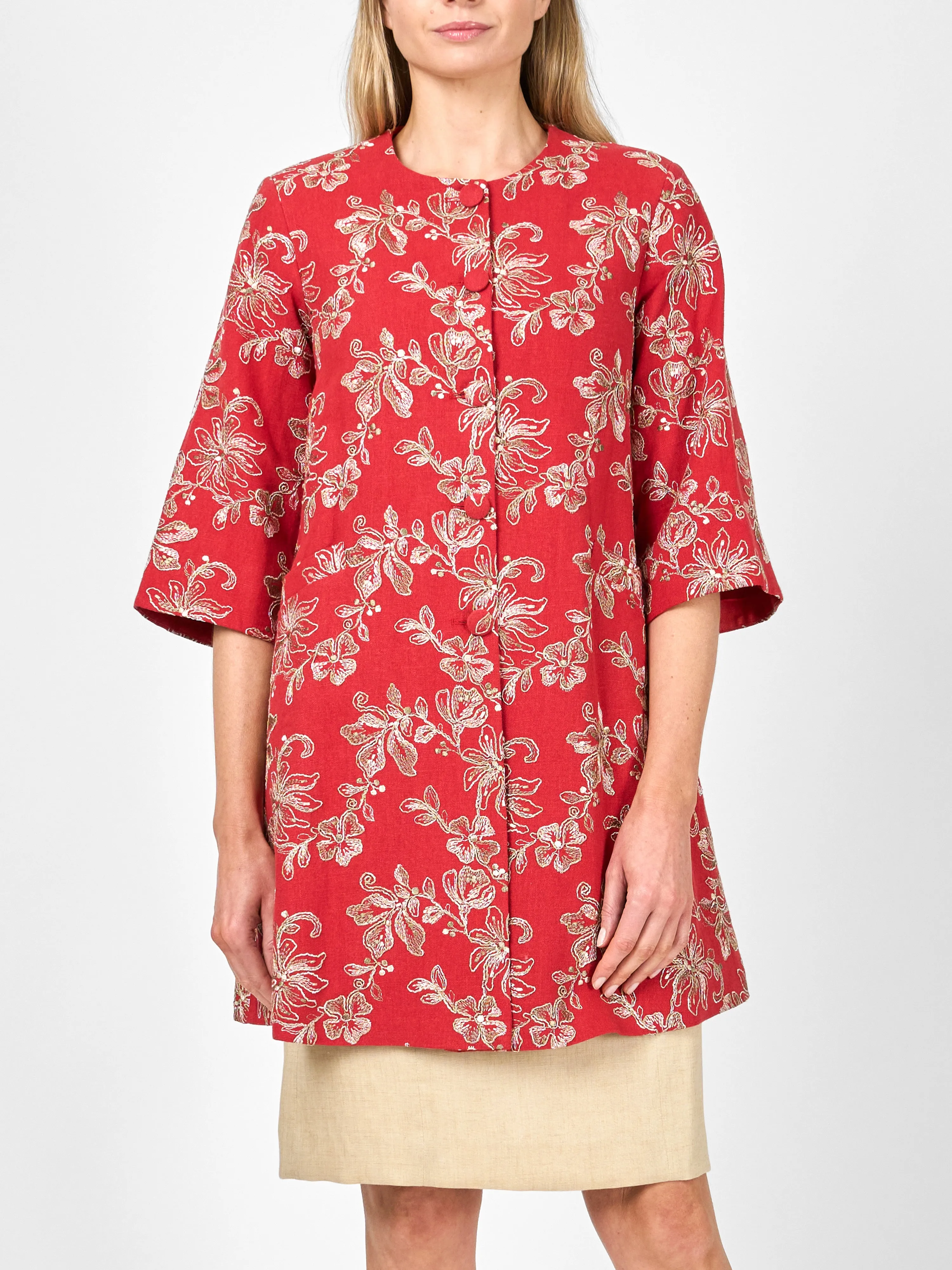Swing Jacket Brick Red Lichfield Linen