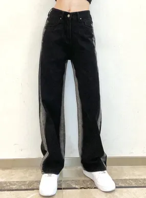 TastyHottie - COLOR HIGH WAIST WIDE LEG DENIM PANTS