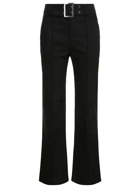 TastyHottie - RETRO HIGH WAIST BUTTON SLIM CASUAL PANT