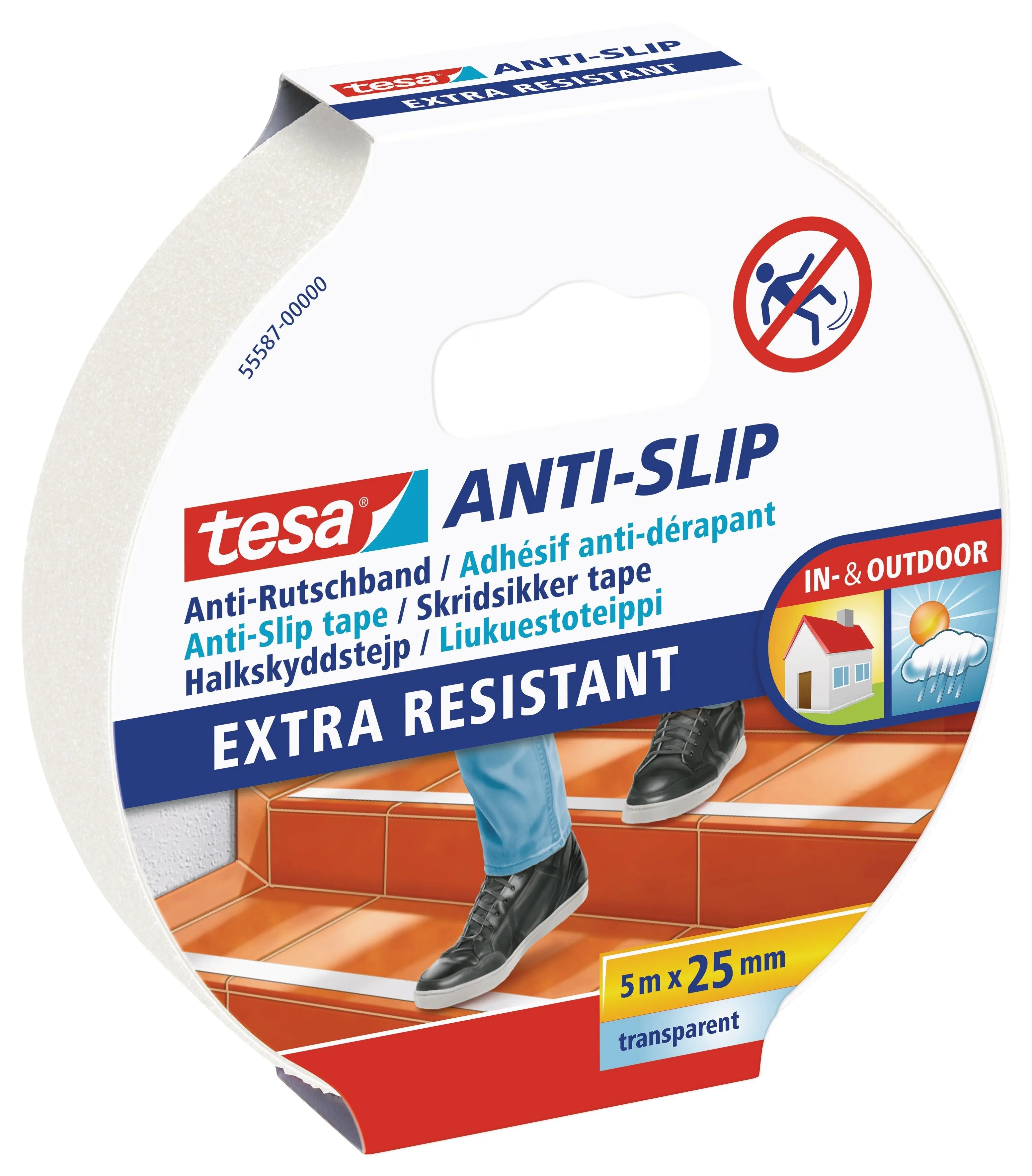 TESA Anti-Slip Tape Transparent 5m x 25mm - Extra Resistant