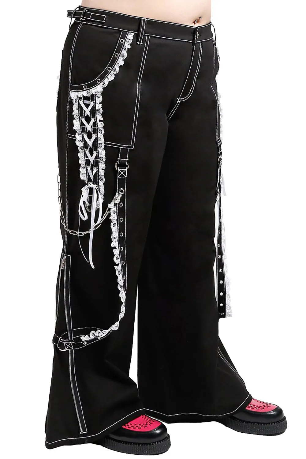 Tripp NYC Curve Lolita Dark Street Pants [Black/White] [Plus Size]