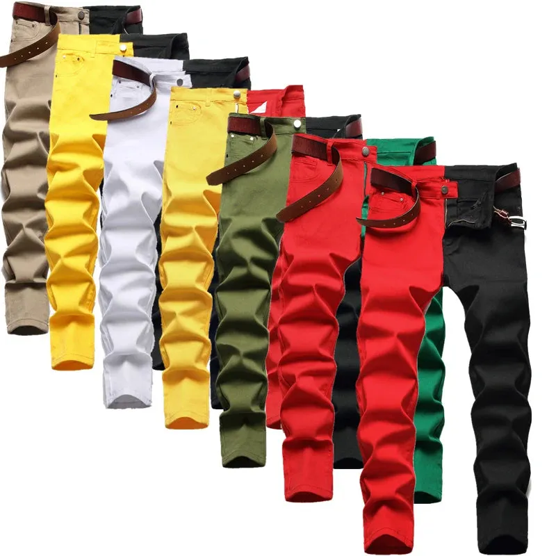 Two-Tone Colour Denim Rockstar Patchwork Two Different Coloured Party Pants