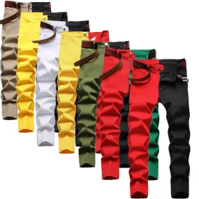 Two-Tone Colour Denim Rockstar Patchwork Two Different Coloured Party Pants