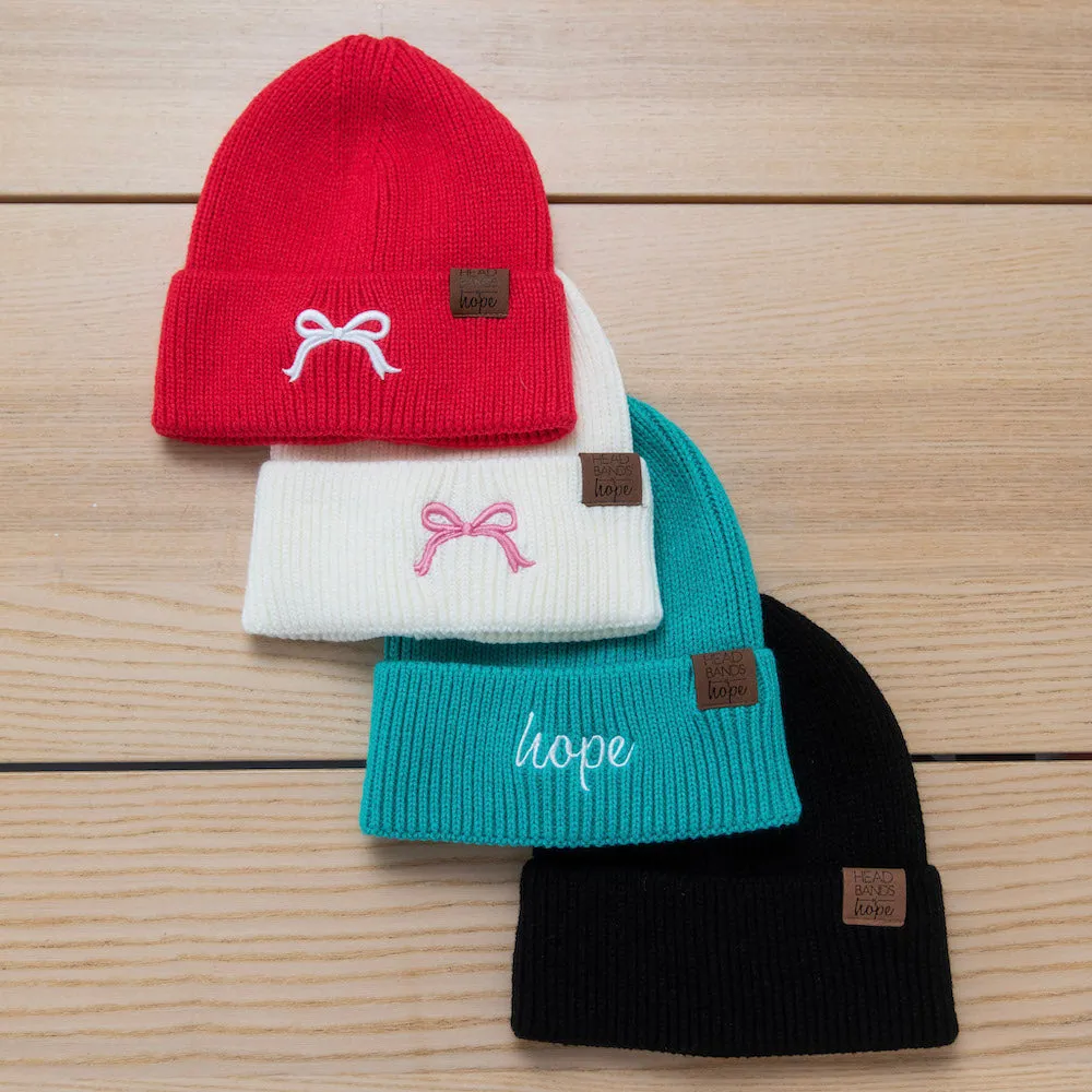 Unisex Ribbed Knit Beanie - Black