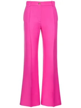 Valentino   Wool &amp; silk crepe flared pants 