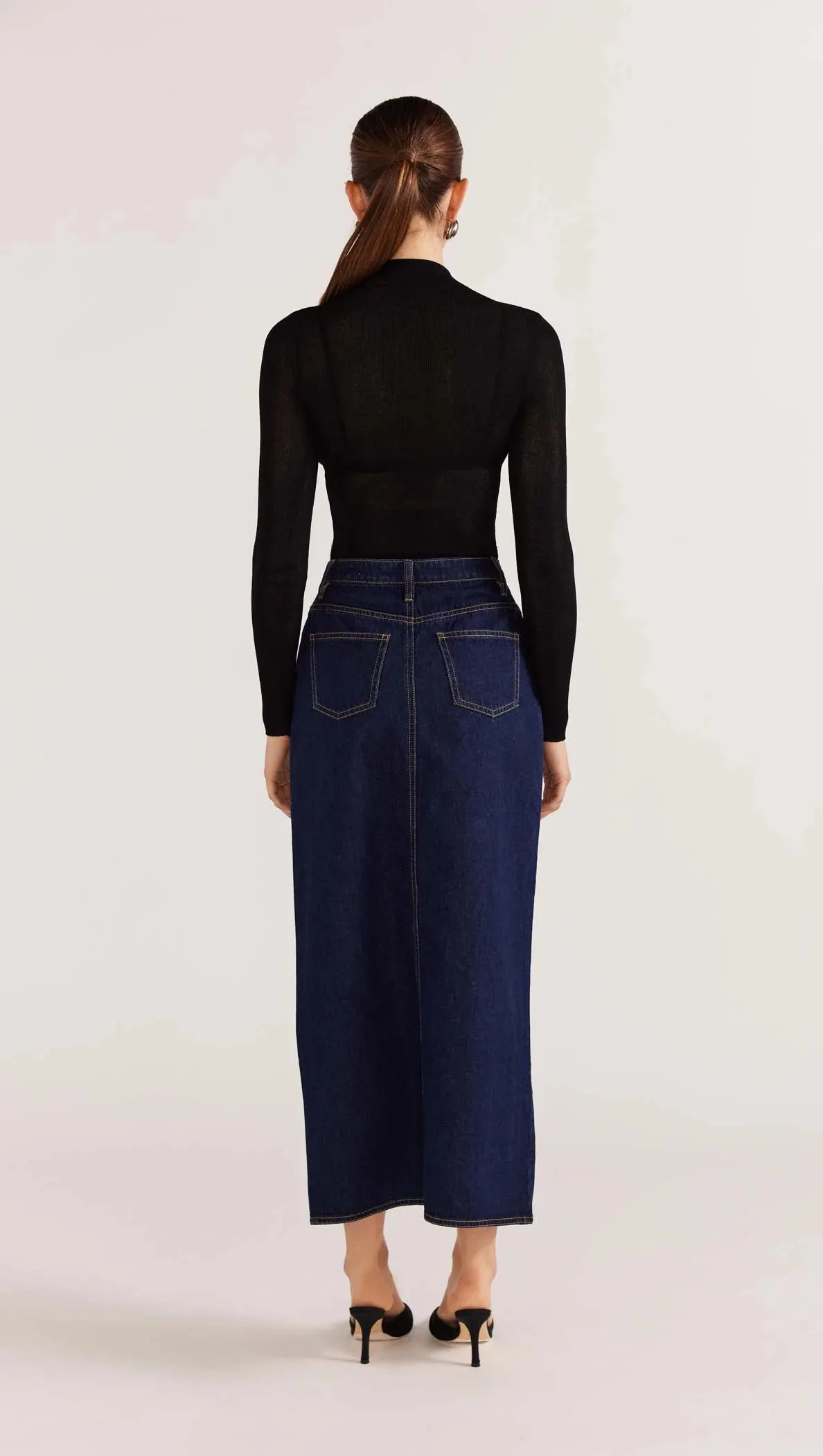 Vara Denim Midi Skirt