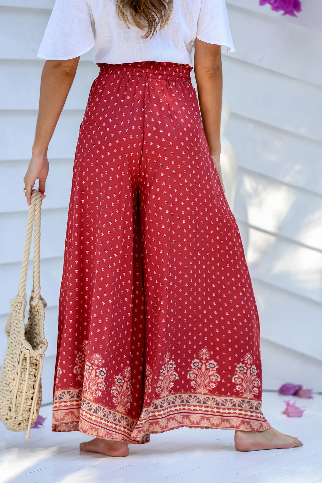 Verona Wide Leg Pant Ruby Print