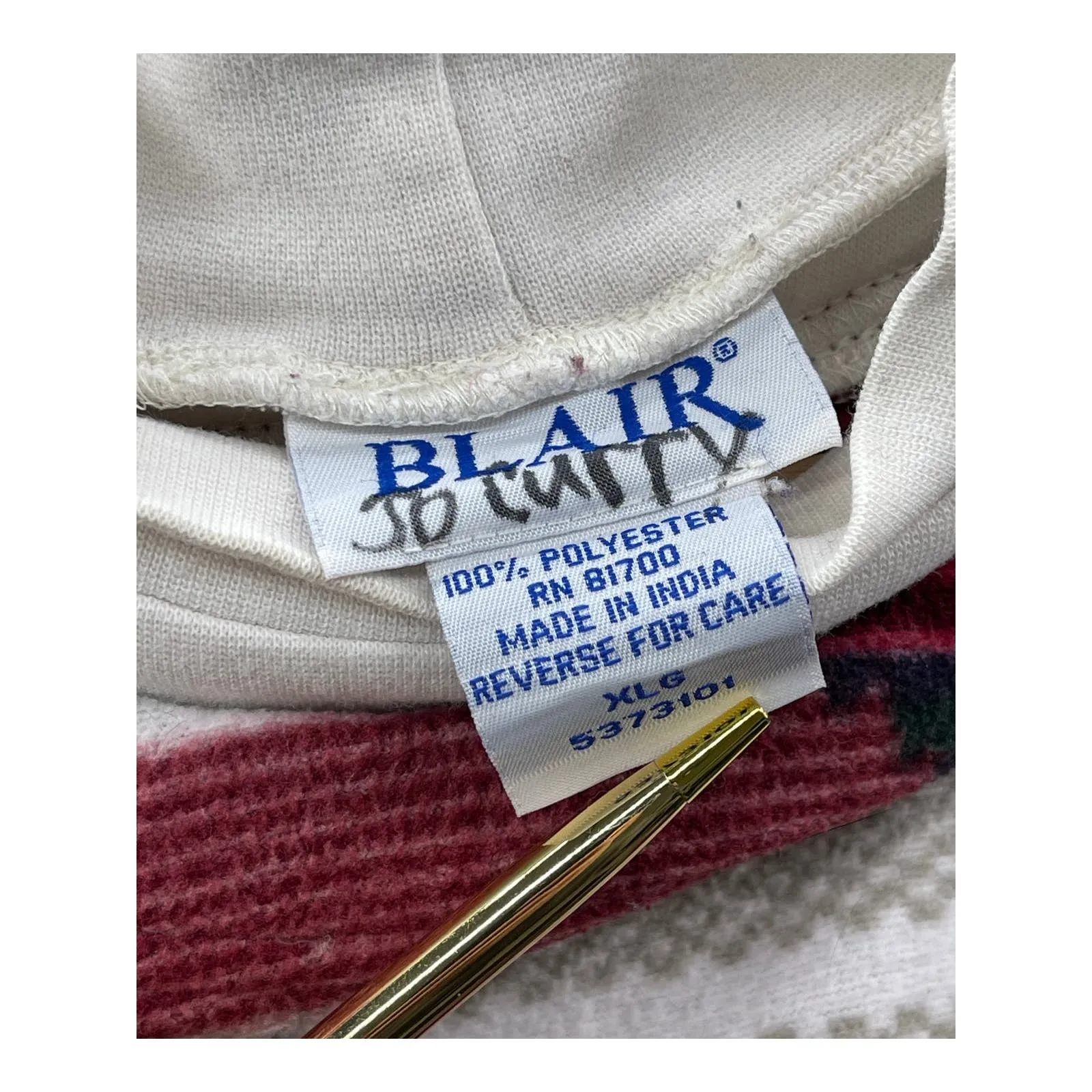 Vintage 1990's Blair Southwest Aztec Mock Neck Fleece Pullover