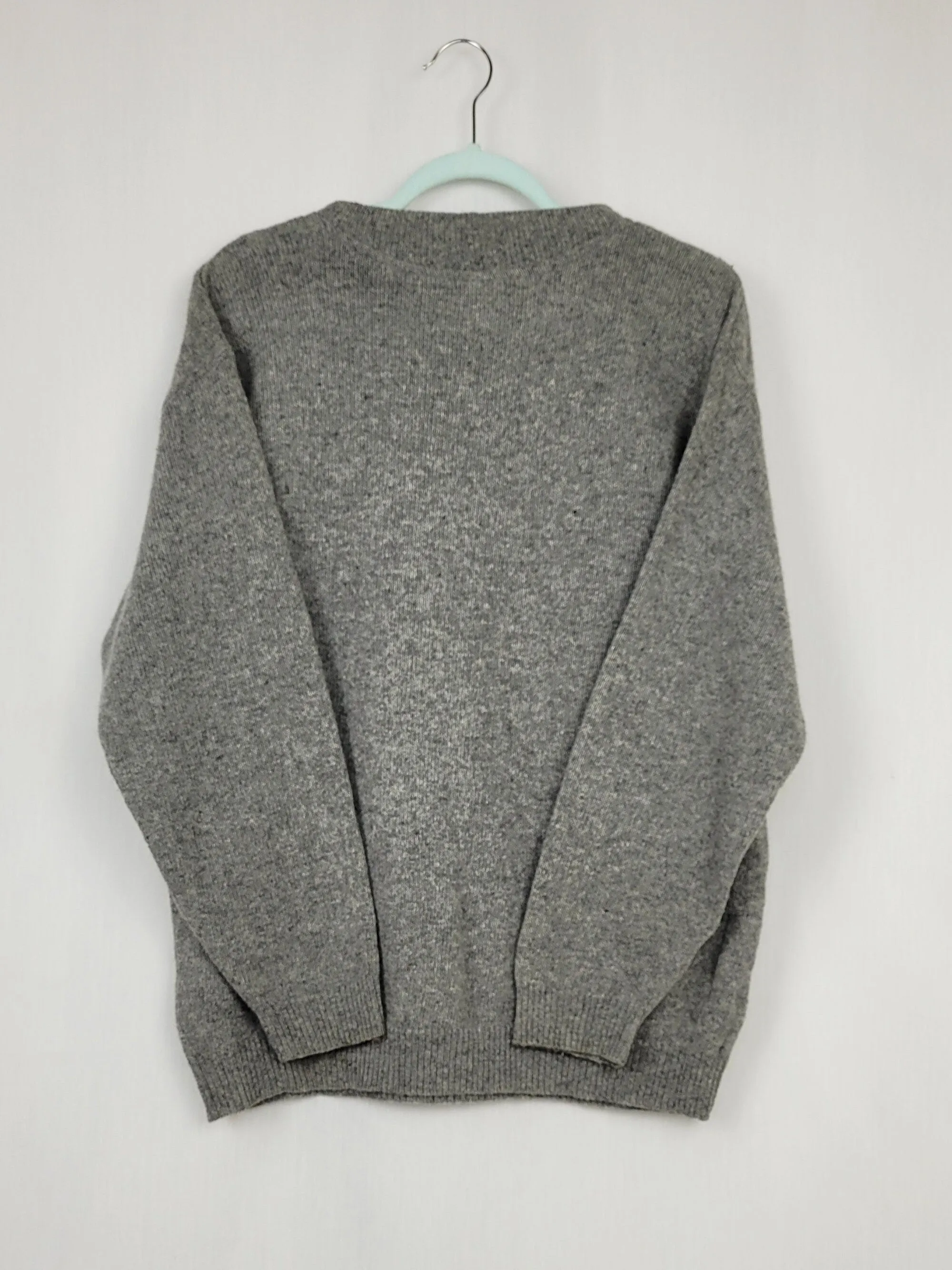 Vintage 90s grey Duck pattern woolen oversized jumper top