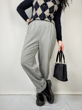 Vintage 90s monochrome dogtooth high waist smart pants