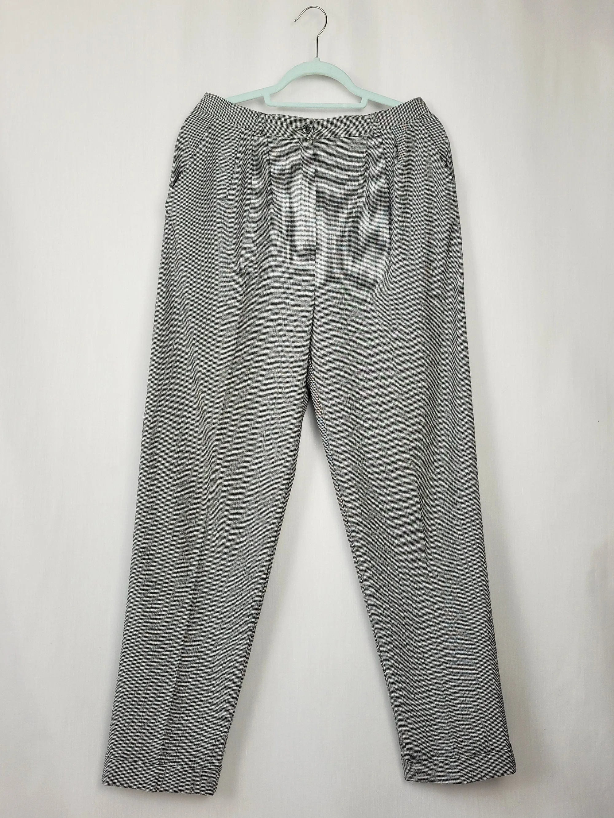 Vintage 90s monochrome dogtooth high waist smart pants