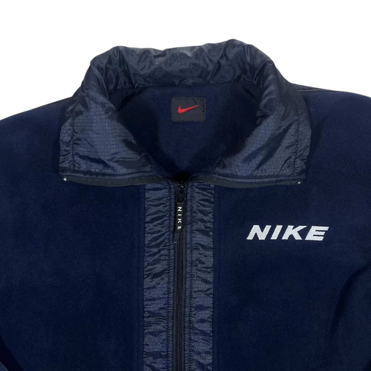 Vintage NIKE Embroidered Mini Logo Lightly Padded Zip Fleece Jacket