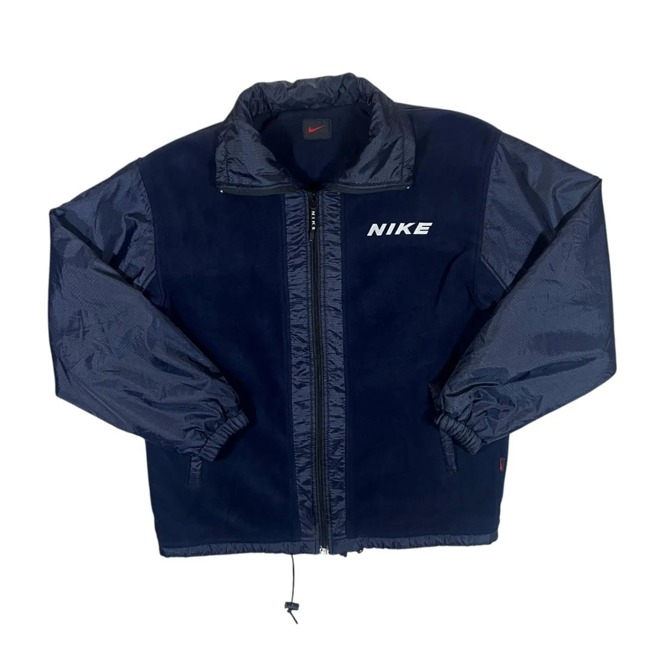 Vintage NIKE Embroidered Mini Logo Lightly Padded Zip Fleece Jacket