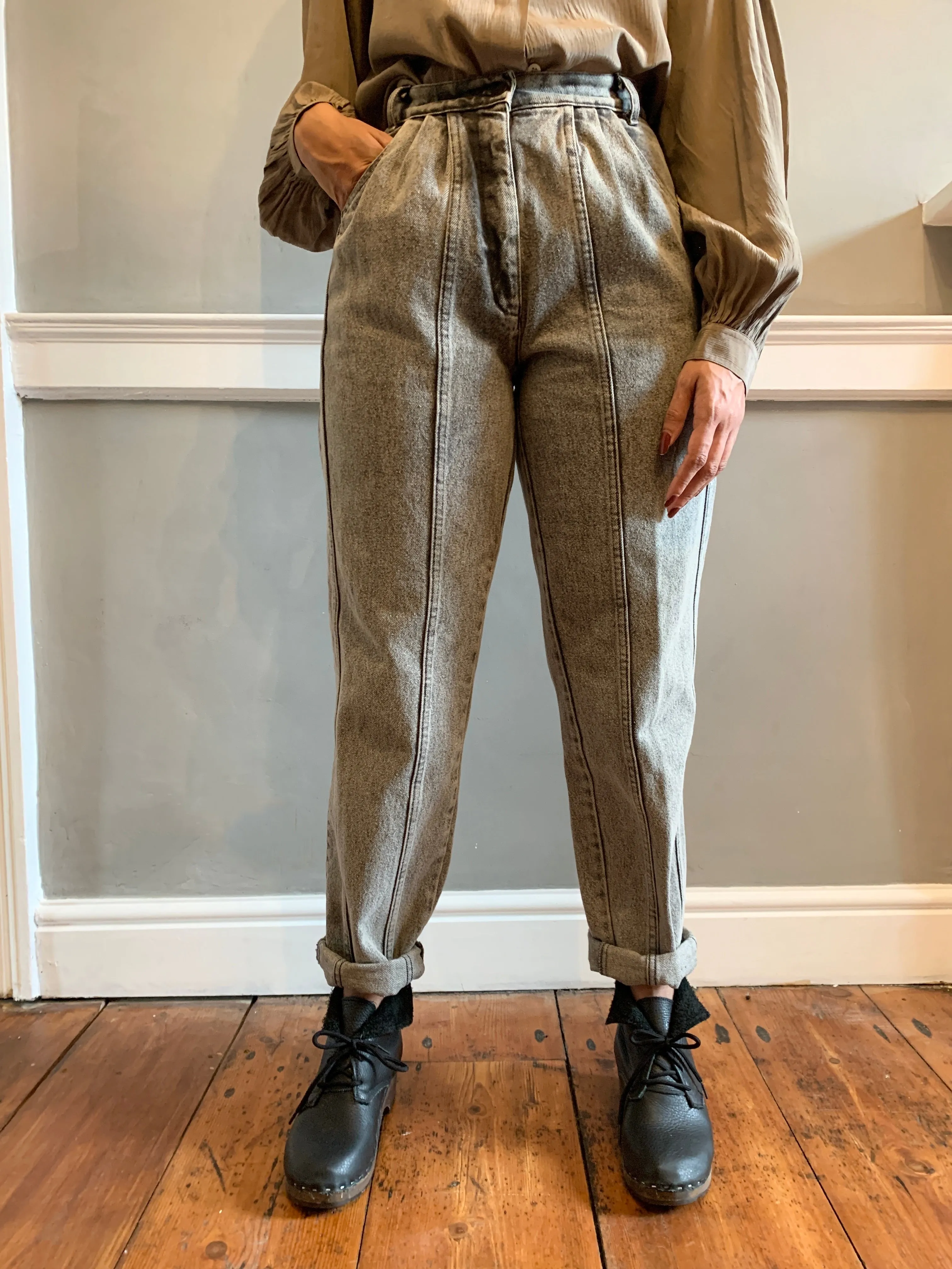 Vintage panelled jeans grey wash W30