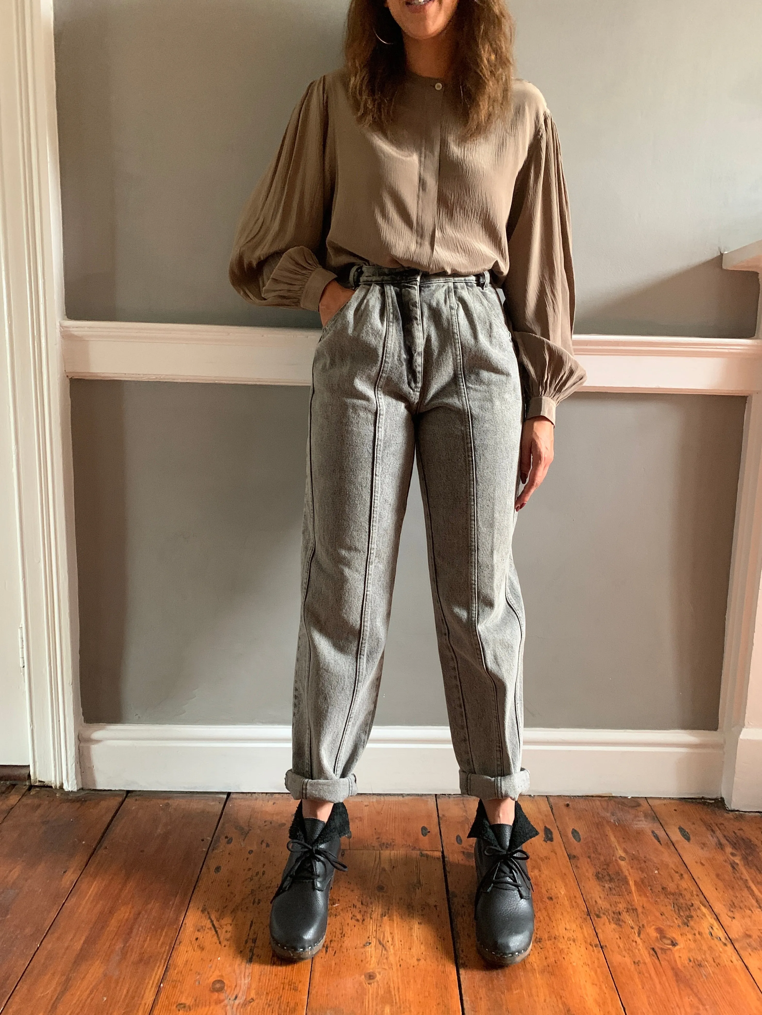 Vintage panelled jeans grey wash W30