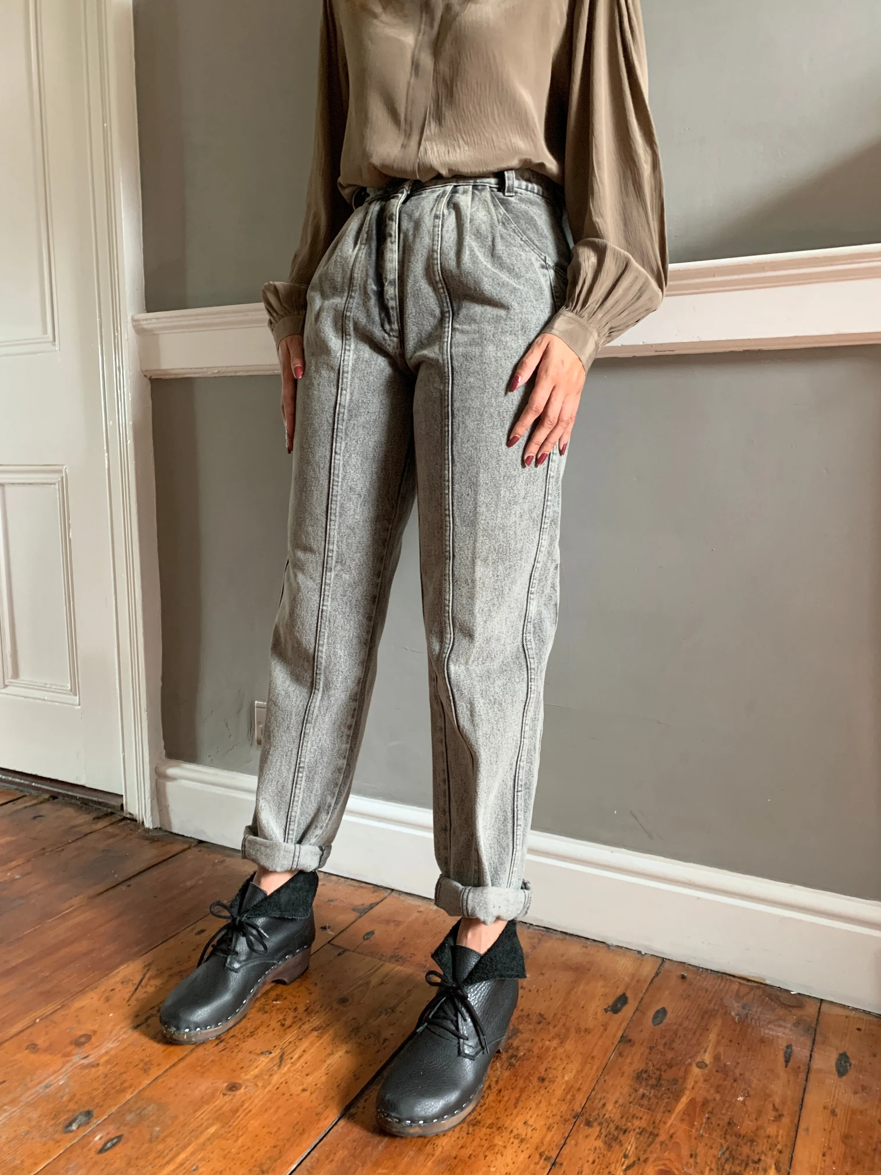 Vintage panelled jeans grey wash W30