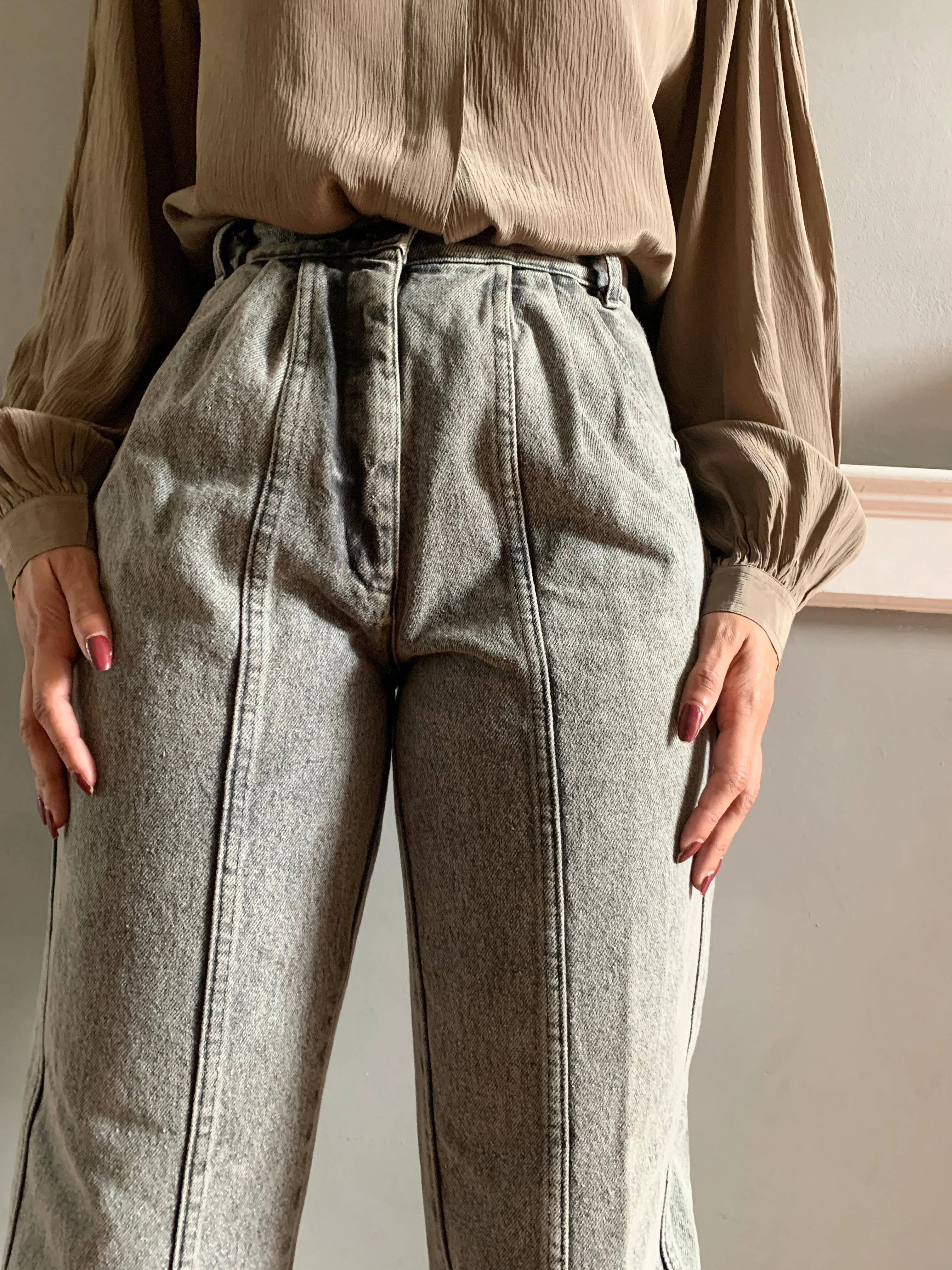 Vintage panelled jeans grey wash W30
