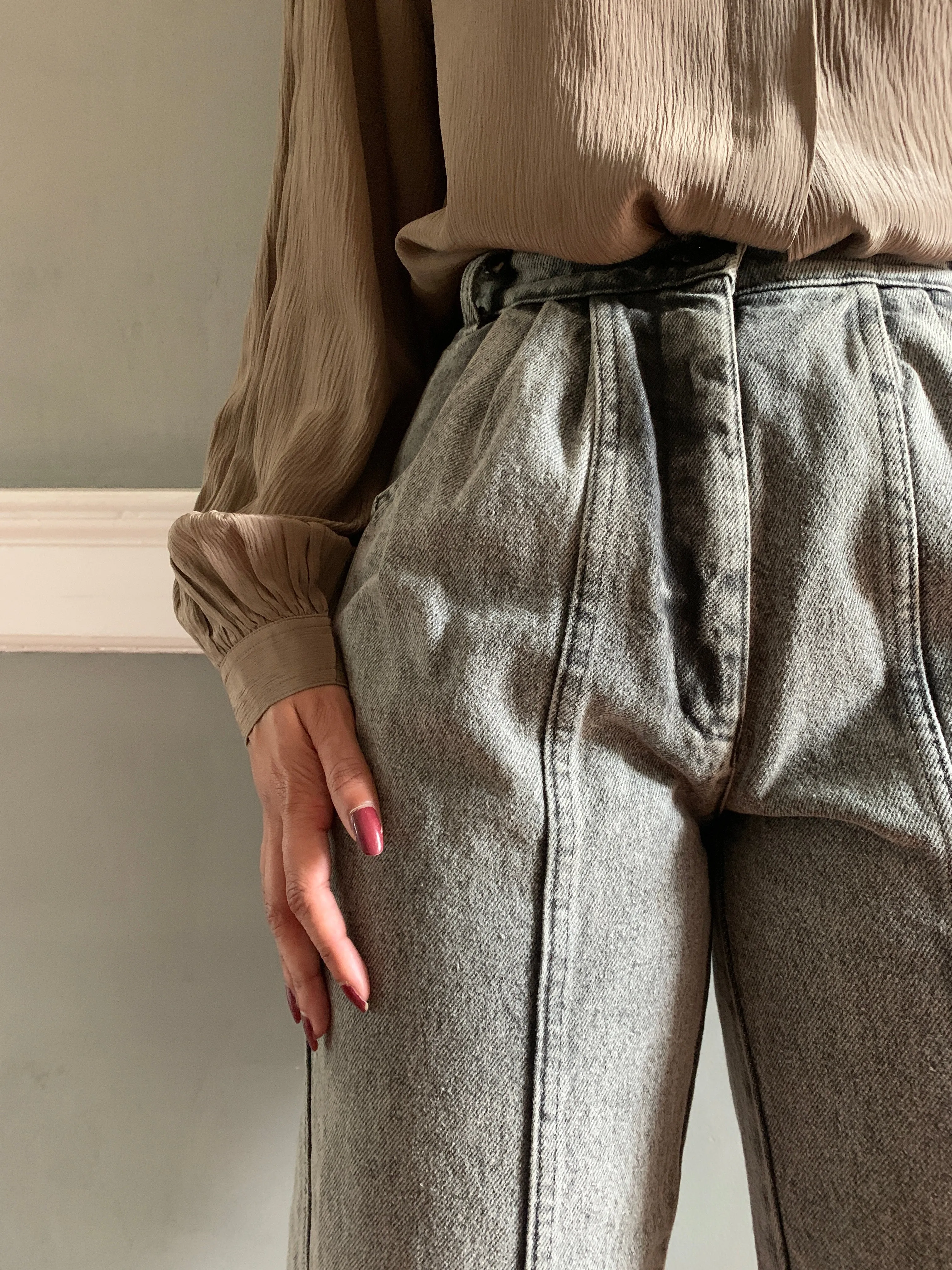 Vintage panelled jeans grey wash W30