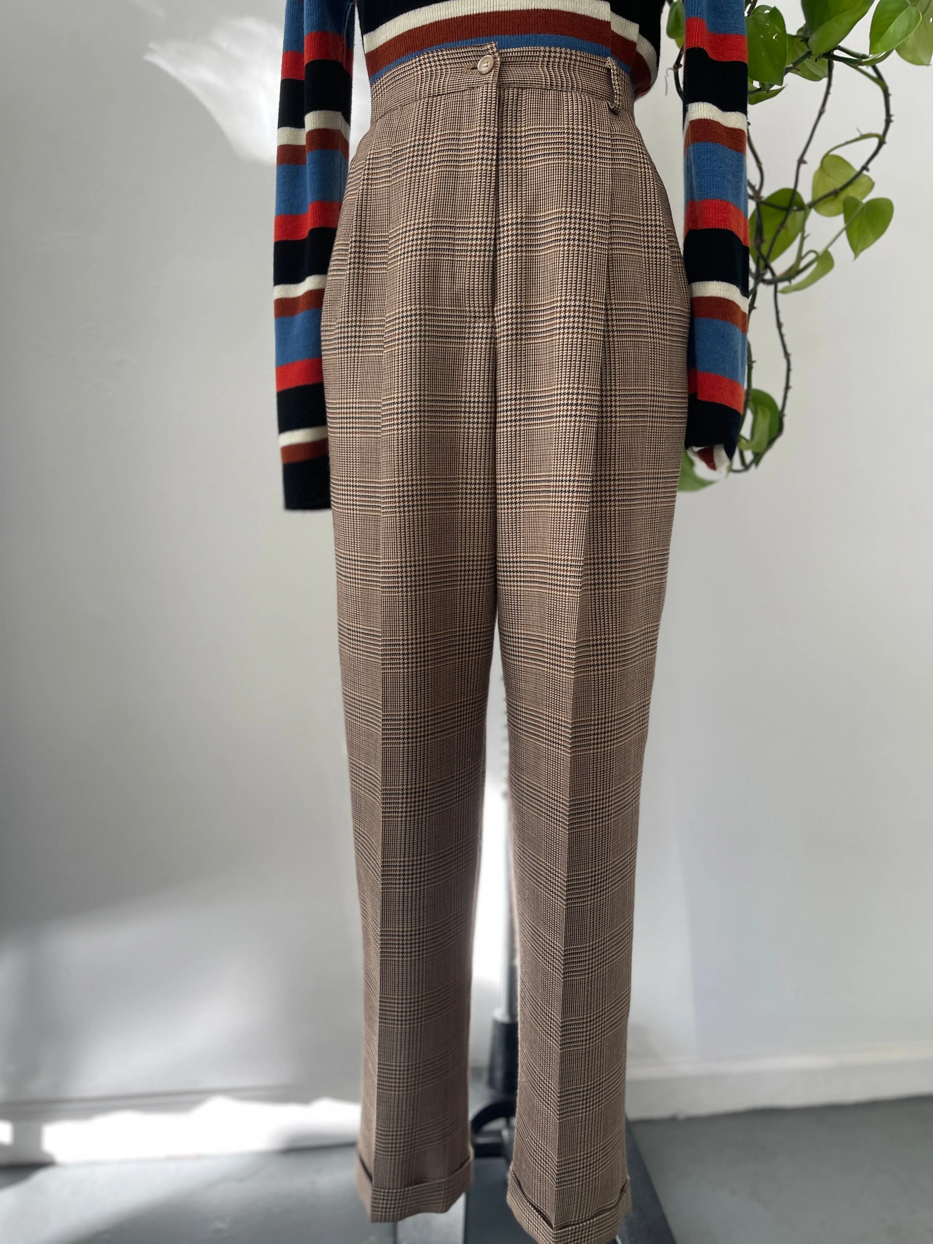 Vintage plaid pants high waist “28”