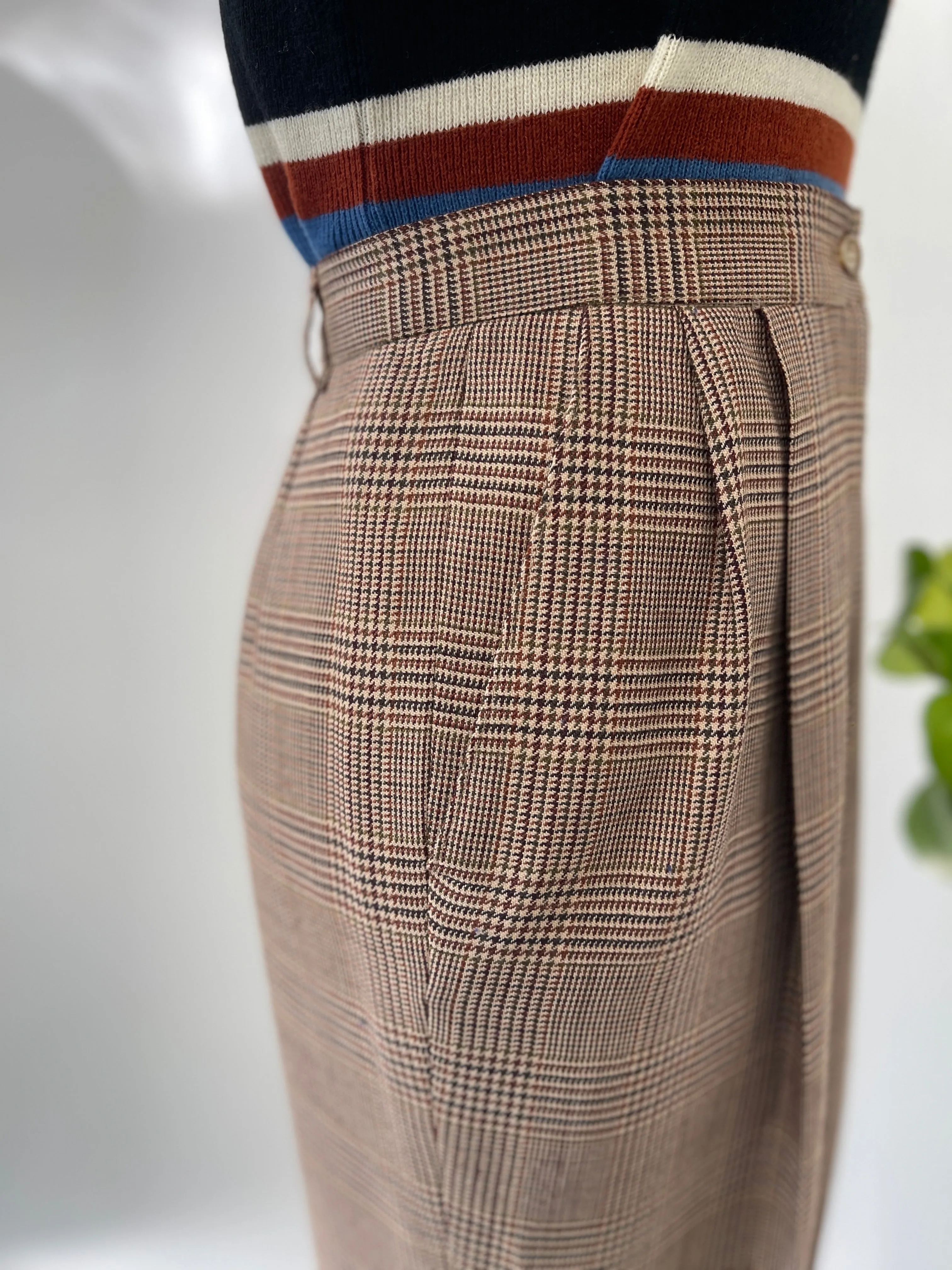 Vintage plaid pants high waist “28”