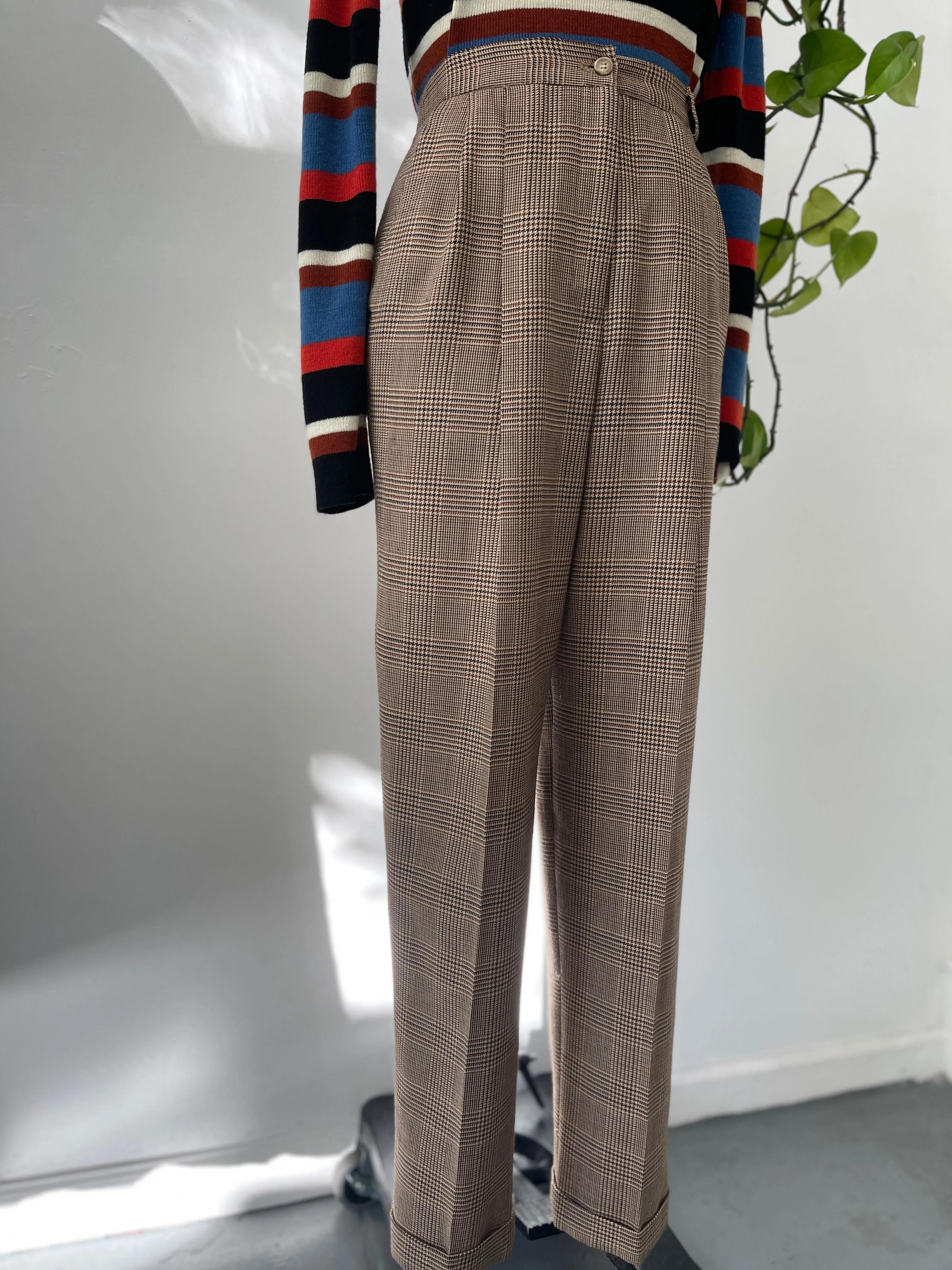 Vintage plaid pants high waist “28”