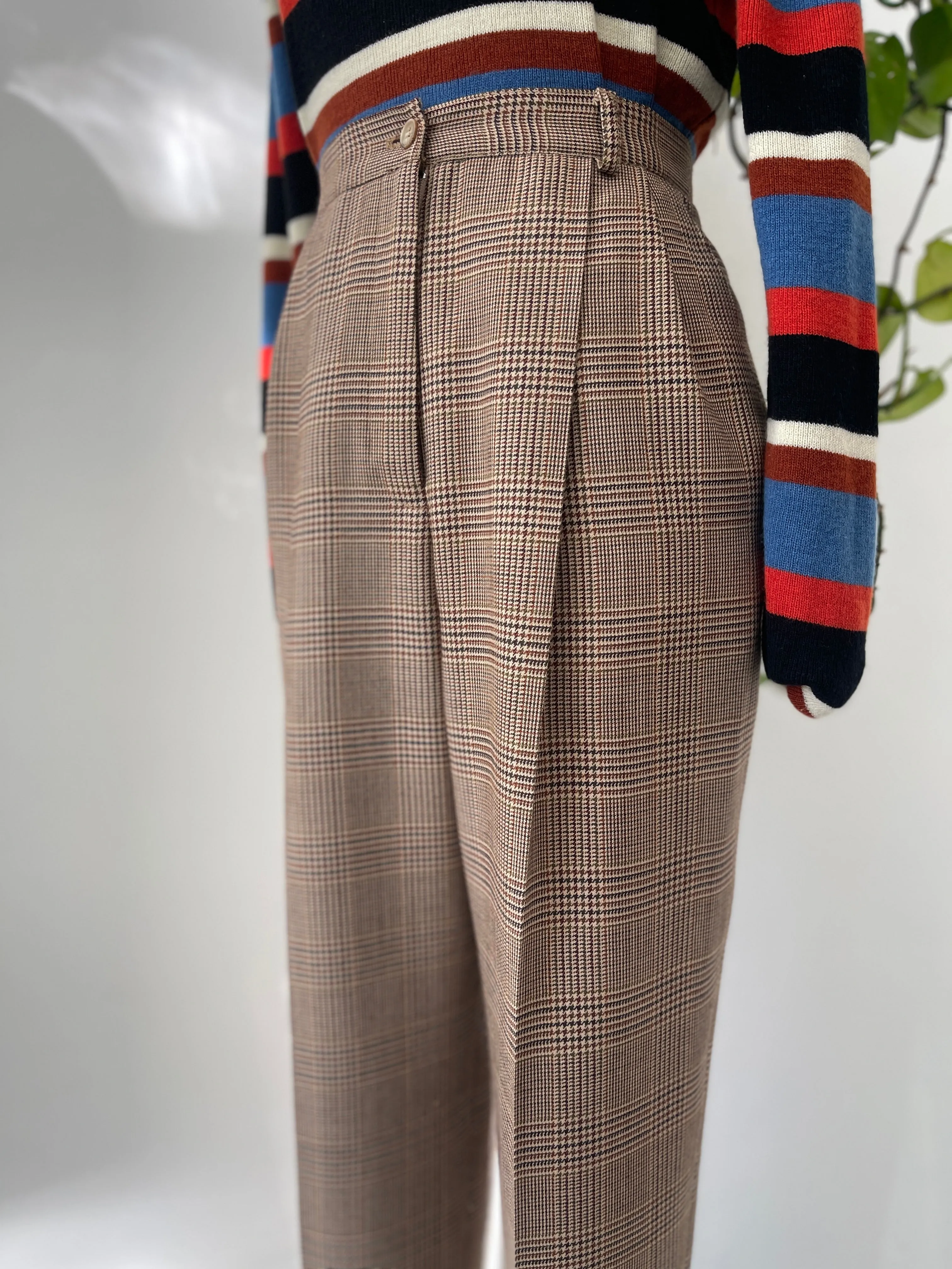 Vintage plaid pants high waist “28”