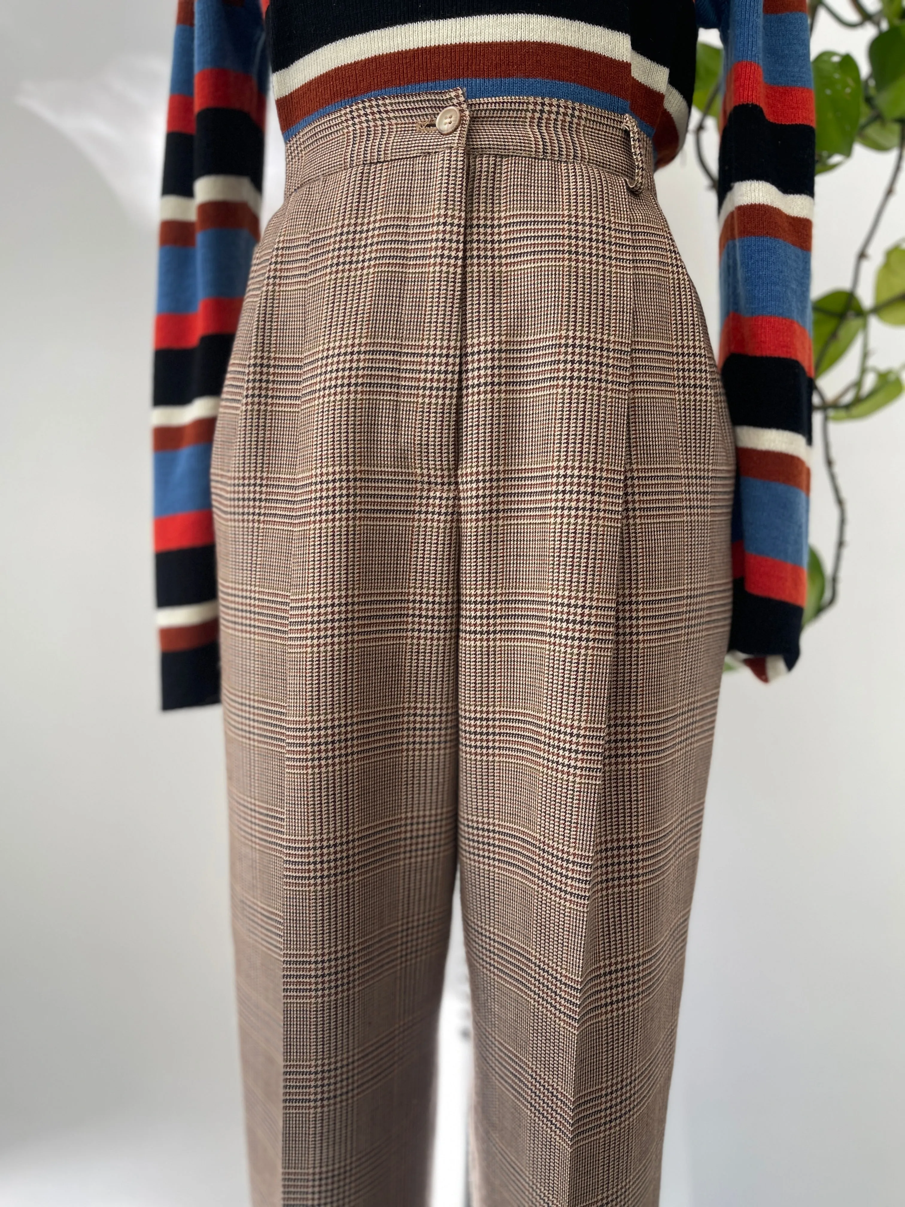 Vintage plaid pants high waist “28”