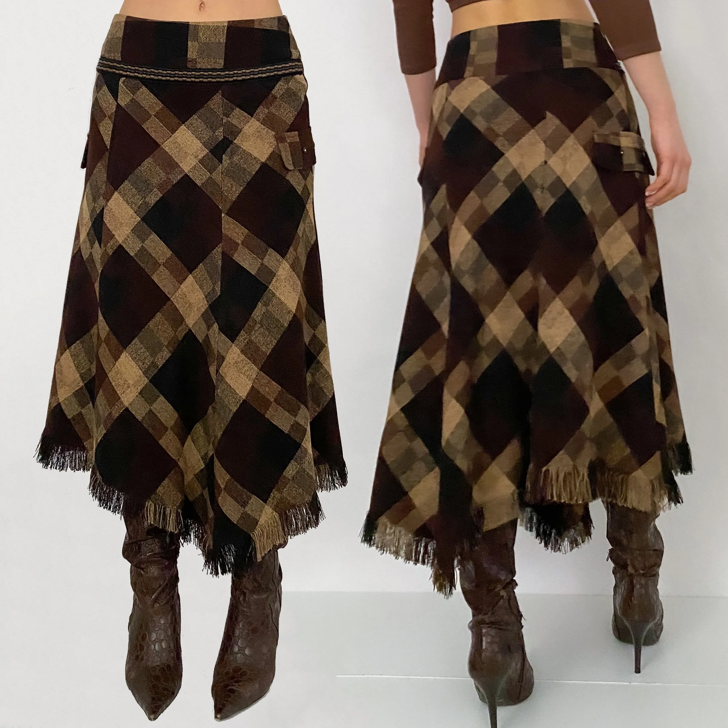 Vintage Tartan Maxi Skirt