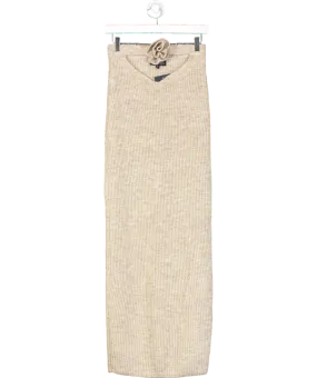 Wanderdoll Beige Blossom Cut Out Maxi Skirt UK M