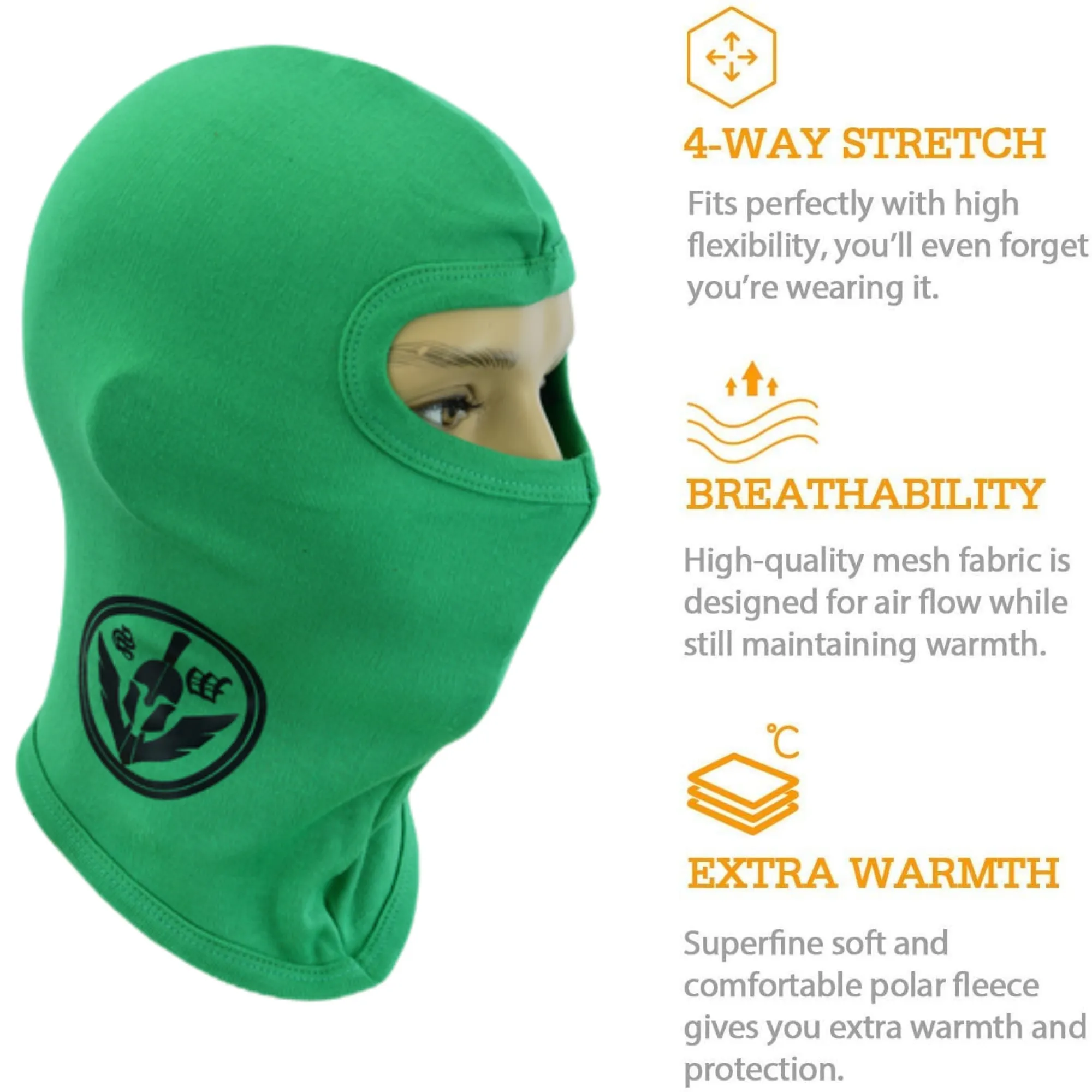 Warrior Gears®100% Cotton Motorcycle Balaclava | Face Mask -Green