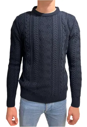 White Lable cable knitted  jumper Navy