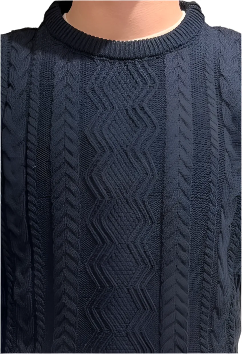 White Lable cable knitted  jumper Navy