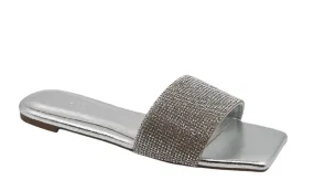 Women's Slip on Sandals Bling Sandal Flat Open Toe Slides-Block-50 By Bamboo